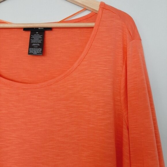 STYLE & CO. Stretchy & Soft Chifon Hem Women's Salmon Pink Top Sz 2X - Picture 5 of 15